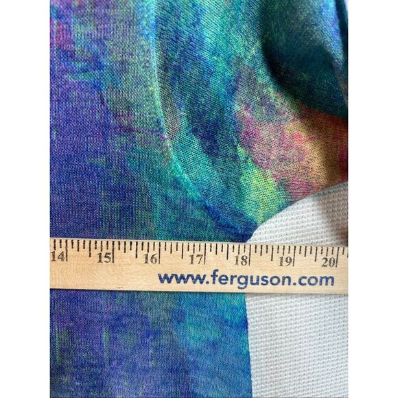 Soft Surroundings Painterly Artsy Print Tunic | V-Neck Lightweight Stretch Top S - Picture 4 of 9